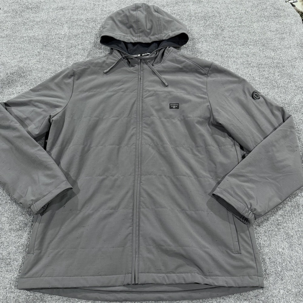 TravisMathew Every Amenity Full Zip Hoodie Jacket in Grey XL Insulated Stretch